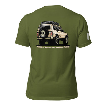 Fueled By Coffee, Dirt and Zero Fs Unisex t-shirt